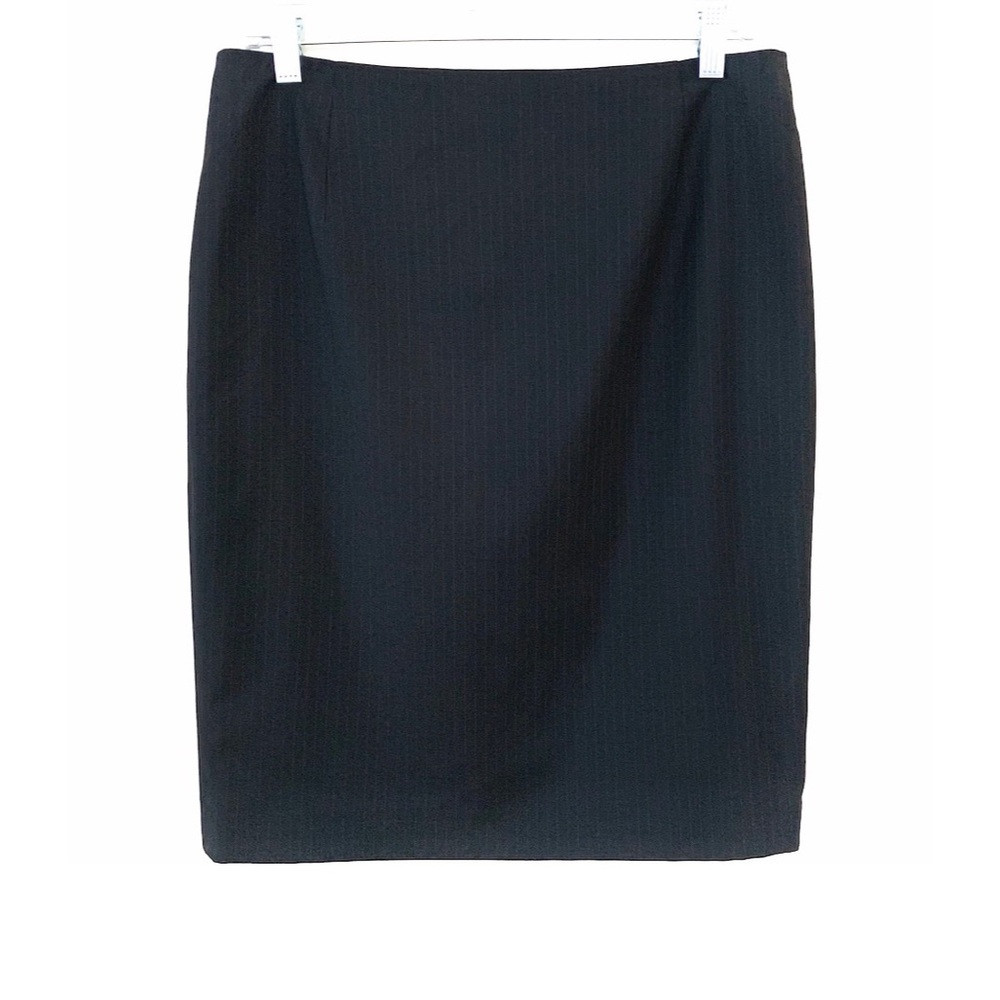 Elie Tahari Black Pinstripe Pencil Skirt